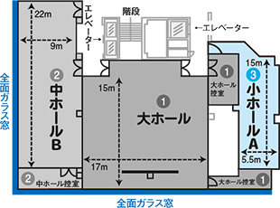 シキボウホール7階小ホール（A）見取り図